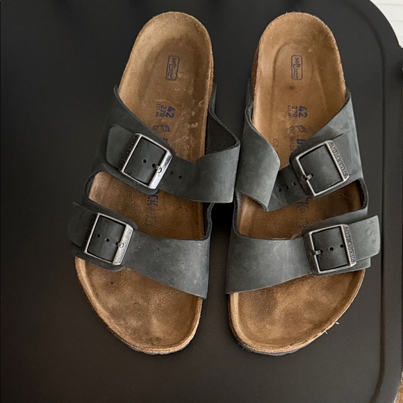 Birkenstock Shoes - Birkenstock Black Leather Sandals